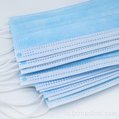 Masker wajah nonwoven bedah datar pengait telinga 3ply